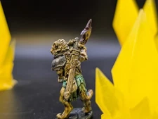 Well painted Reaper Catfolk with Halberd green dnd fantasy miniature