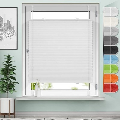 Plissee Klemmfix Weiß 40x130cm Sichtschutz Sonnenschutz Fenster Tür