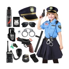 Police Officer Costume for Kids, Girls Police Costume for Kids, Hal... Fast Ship