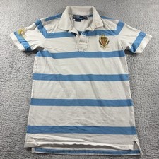 Polo Ralph Lauren Stripe Shirt Mens Small Blue White Embroidered Golf Logo