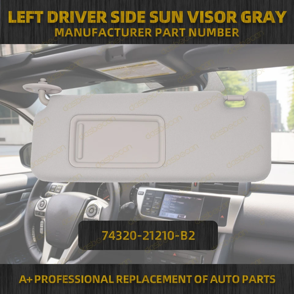 Left Driver Side Gray Sun Visor For Toyota Scion TC 2005-2010 2.4L 7432021210B2 Foto 2 de 4