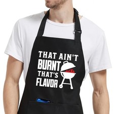 Funny Aprons for Men with Pockets, Adjustable Mens Apron for Grilling Cooking...