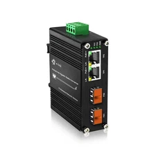 Mini Industrial 90W PoE++ Media Converter Gigabit Ethernet Fiber 2×RJ45 + 2×SFP