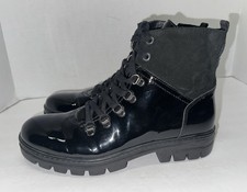 Eric Michael Donna Botas Negro Charol EU 41 US 10-11 Terciopelo Interior