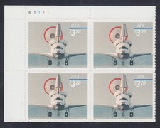 US Stamp 3261 3.20 Space Shuttle Landing VF NH Plate Block of 4