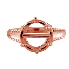 Semi Mount Round 12MM Faceted Cut Wedding Ring Sterling Silver