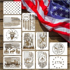 American Flag Stencil Star Stencils for Painting Union 50 Stars 1776 Military We