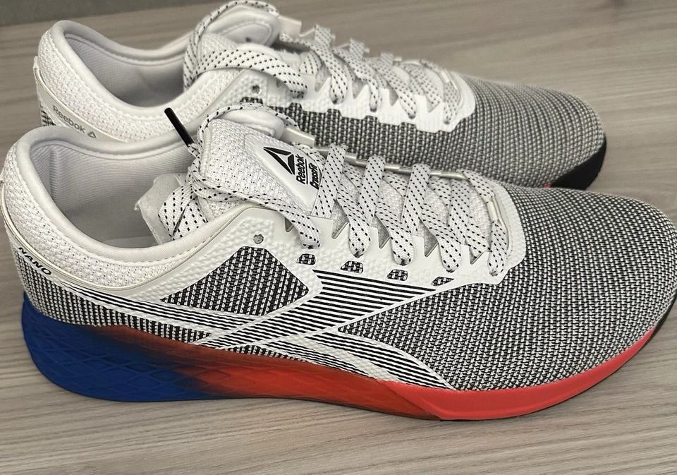 Zapatos de entrenamiento Reebok Crossfit Nano 9 para hombre blanco/azul/rojo talla 13 Foto 2 de 4