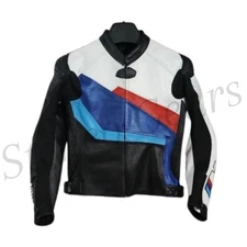NEW BMW MOTORRAD LEATHER RACING JACKET ARMOR PROTECTED CE APPROVED FOR MEN BIKER