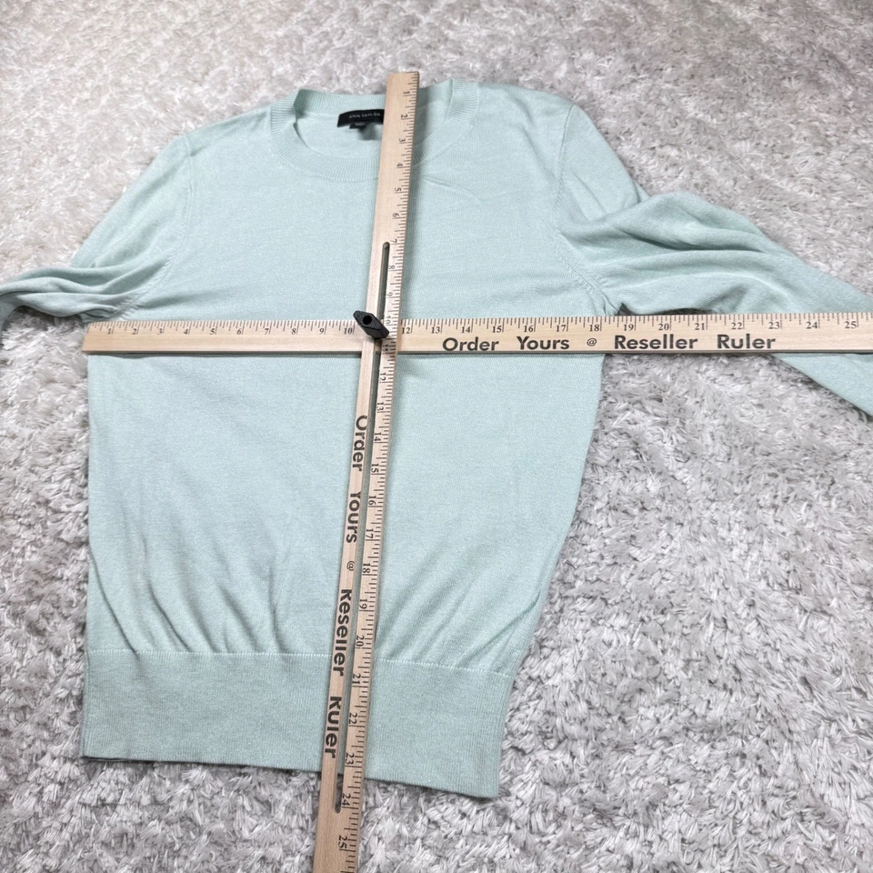 Suéter tejido Ann Taylor para mujer mediano verde pálido cuello redondo cápsula Normcore Foto 4 de 4