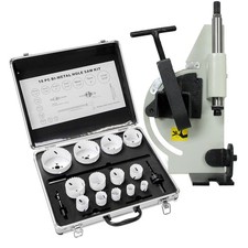60 Degree Tube Pipe Notcher with 18 pc Bi-Metal Hole Saw 3/4" to 3-1/4" Kit
