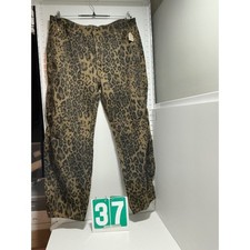 Unbranded Leopard Print Straight Leg Pants Brown Black Animal Print 2XL NEW