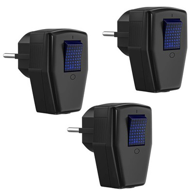 3pack Male Electrical Socket with ON/OFF Swtich,EU Rewireable Power Plug Adapter