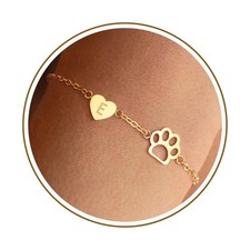 Dog Mom Gifts for Women Name Bracelet Memorial Gifts for Pet Lover Pet Paw E Ini