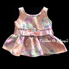 Build-A-Bear Peach Floral Dress, Hologram Sparkles, Bow, Retired Teddy Clothes