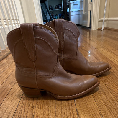 Tecovas Brown Leather Pull-On Western Cowboy Booties