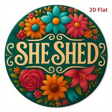 Vintage Floral Metal Wall Art Tin Metal Signs Home D cor 8x8 Inch Round Iron Dec