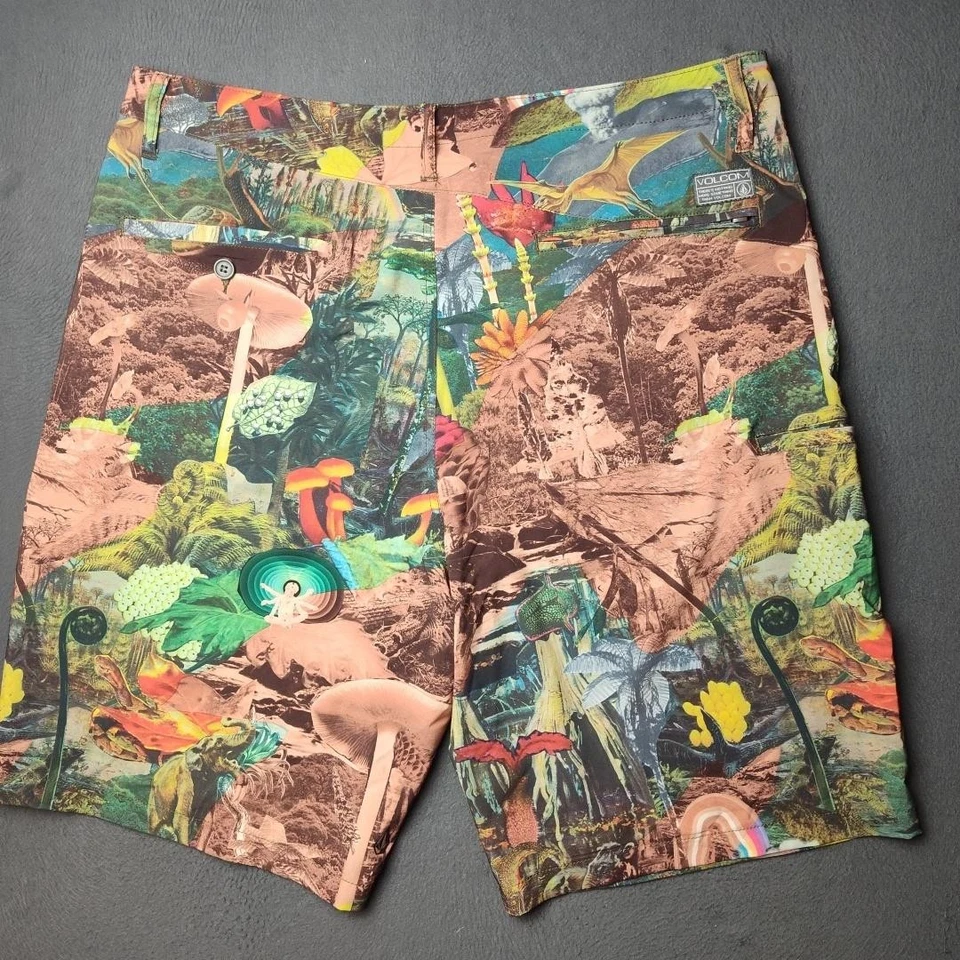 Volcom Surf & Turf Hybrid Shorts Mens 38 Stretch Boardwalk Dinosaurs Swim Board - Image 3 of 4