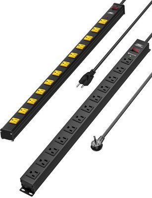 CRST 12-Outlet Heavy Duty Power Strip,Metal and PDU Power Strip with Surge Pr...