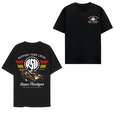 Support Your Local Super Hooligan T-Shirt by Roland Sands Design - Bold 2 Sides