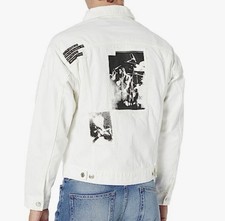 KOOPLES printed distressed denim oversized ja...