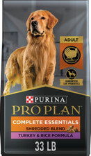 Purina Pro Plan Adult Shredded Blend Turkey Rice Formula Dry Dog Food, 33 lb