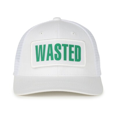 White Hook and Loop Wasted Mesh Hat