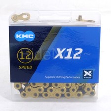 KMC X12 Gold/Black 12-Speed Road / MTB Bike Chain 126L fits SRAM Shimano Campy