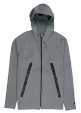 JORDAN Tech Lite Full Zip Fleece Hoodie sz S Small Cool Gray Black Fuse Jacket