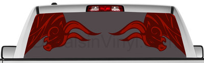 Rear window graphic view thru decal sticker, pickup truck SUV Van OTH138