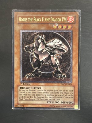 YUGIOH HORUS THE BLACK FLAME DRAGON LV4 ULTIMATE 1ST EDITION BAD SOD-EN006