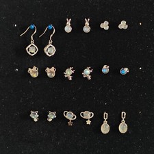 NEU Ohrringe Mondstein grau (Regenbogen Labradorit) S925 Ohrstecker Edelstein