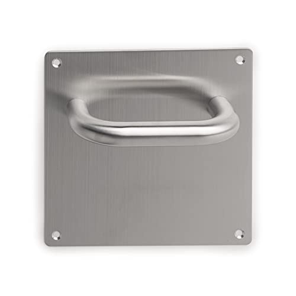 Emuca - Set maniglia a U con piastra 17x17cm per porte interne, acciaio inossida