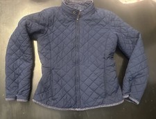POLO RALPH LAUREN navy blue diamond quilted barn jacket Girl's Size 14-16