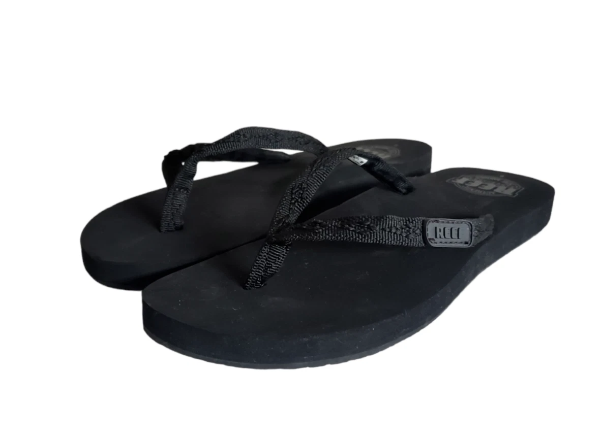 NEW Reef Ginger Women s Size 8 Black Flip Flops 01660BK2 Casual