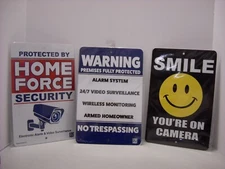 Home Business Security Metal Signs Smile Warning Video Surveillance 3pcs lot4