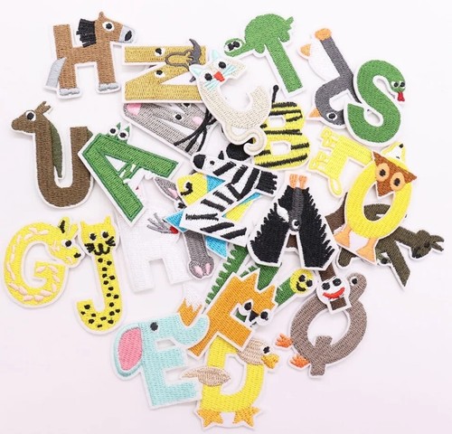 Alphabet letter patches, Animal iron on Letters patch, kids children name tags - Picture 11 of 12