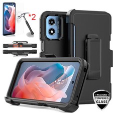 For Motorola Moto G Play 2024 4G Case 2 Screen Protector Belt Clip Fit Otterbox