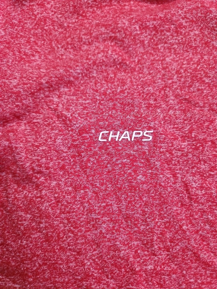 Pullover deportivo Chaps para hombre talla grande rojo 1/4 cremallera manga larga senderismo Foto 2 de 4