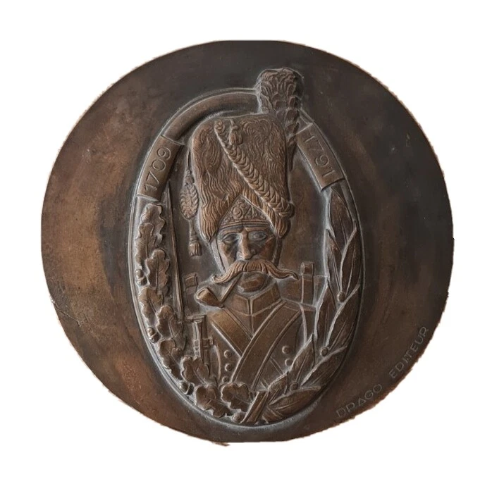 Bronzeplatte Drago Editeur 1709-1791 94e Armee Frankreich, Rarität!!!