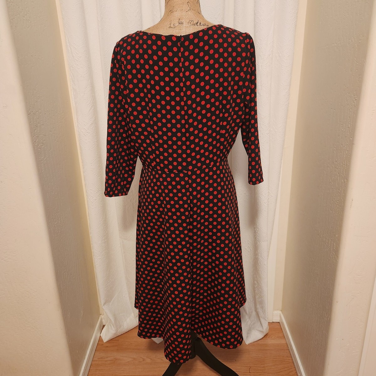 red black polka dot dress Ibtom Castle Women Vintage Polka Dots Spaghetti Strap Dress 1950s Rockabilly Cocktail Tea Party Homecoming Swing Dress 2XL Red + Black, Women's