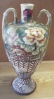 Antique Large Italy? Nippon? Hand Painted Roses Handled Vase 15" — photo 1