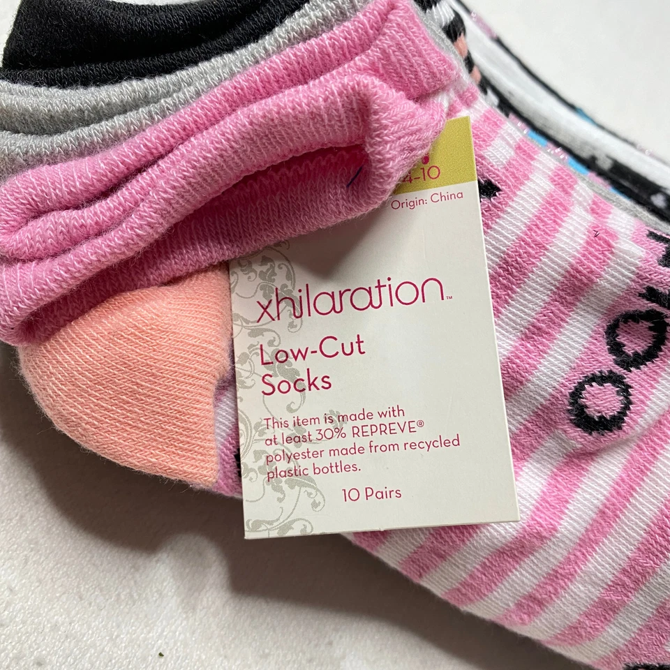 Xhilaration Mujer Calcetines Corte Bajo Talla 4 - 10 Multicolor Rayas 10 Pares NUEVO Foto 2 de 4