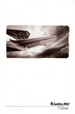 America West Airlines First Class Breakfast Menu and Wine List from 2000 FB2CYC1