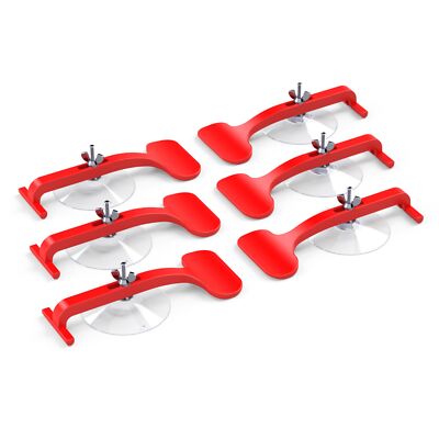 	Giant Suction Cup Clamps for Convertible Glass Windshield Repair Box of 6	