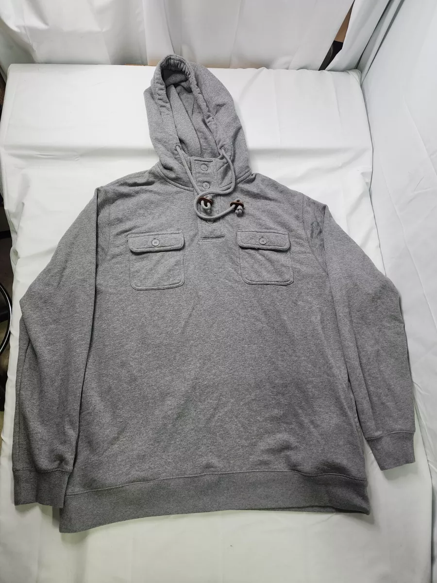 Old Navy Hooded Sweatshirt Gray Size XL EUC!! 2 chest pockets w/ buttons