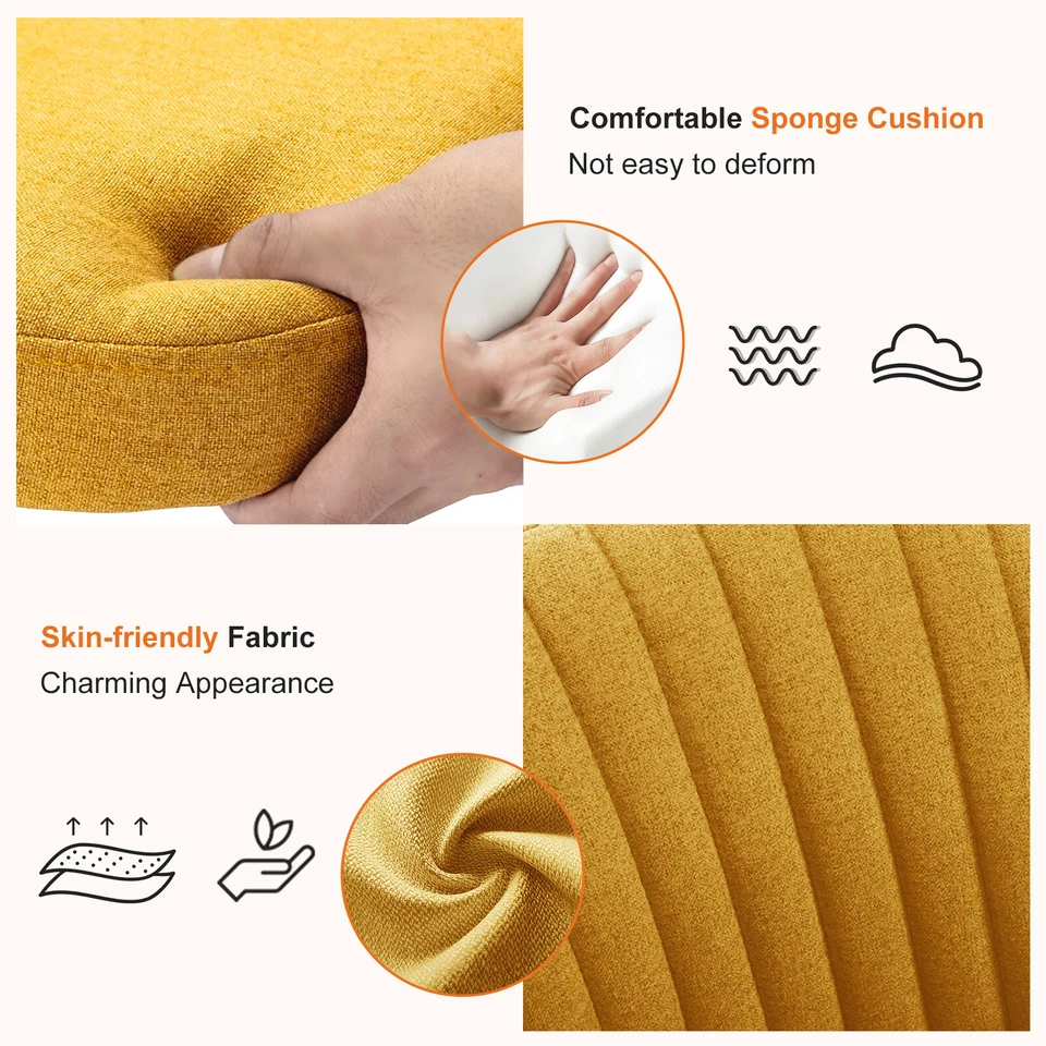 Fabric, Adjustable, Rolling Desk Chair - Home Office & Vanity Swivel Task Chair - Image 3 of 4