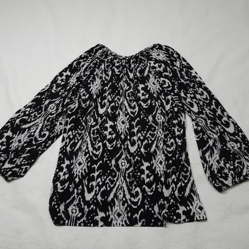 Style & Co. Size L Braided Collar 3/4 Sleeves Stretch Top - Picture 3 of 6