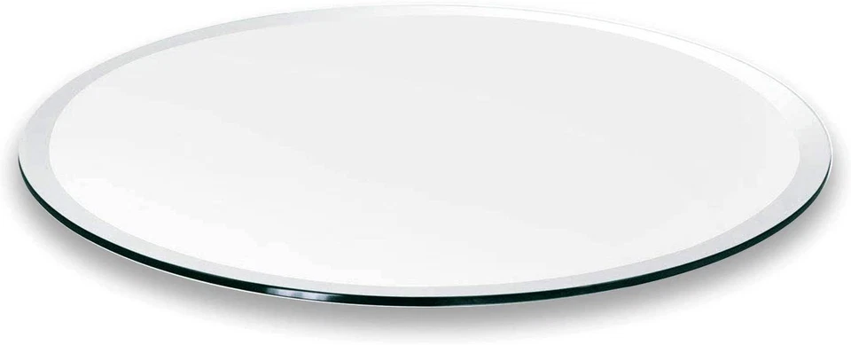 Pro Safe Glass 12" Round Tempered Glass Table Top 1/2" Thick Bevel Edge - Clear - Image 3 of 4