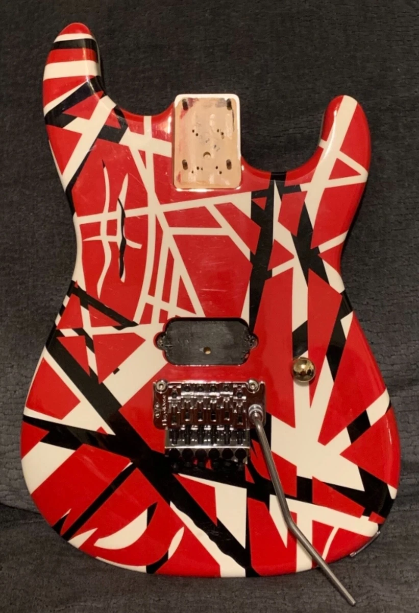 EVH STRIPED SERIES RBW RED BLACK WHITE SEMI LOADED GUITAR